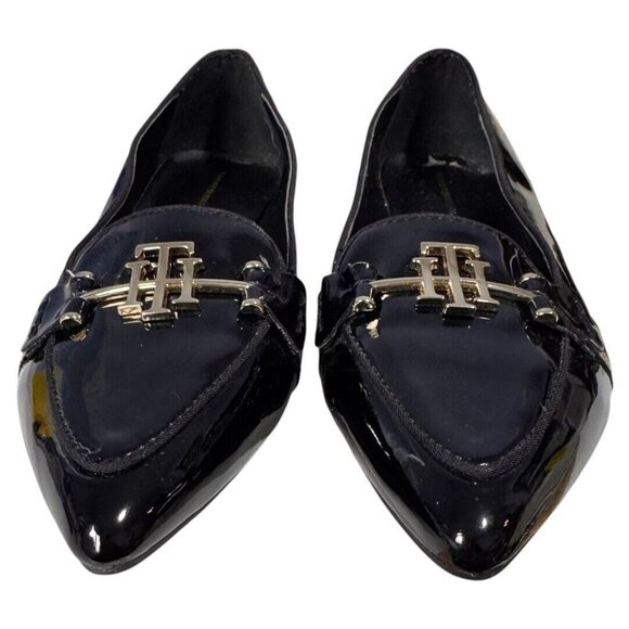 Tommy Hilfiger Black and gold patent leather flats ladies size 7.5 - Picture 7 of 7